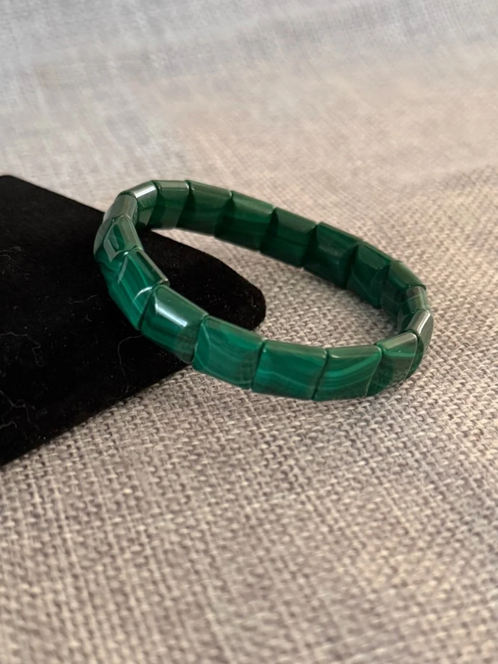 Malachite Stretch Bracelet | Green Gemstone Beaded Bracelet | Statement Jewelry
